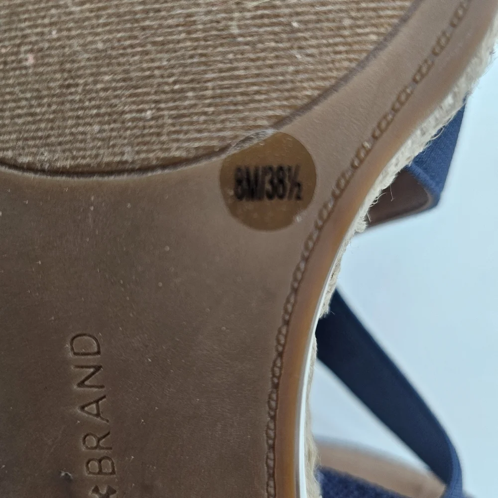 Lucky Brand Navy Canvas Espadrille Slingback Flats